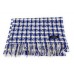 100% Cashmere Scarf - Contemporary Blue Geometric Pattern -  Made in Scotland
